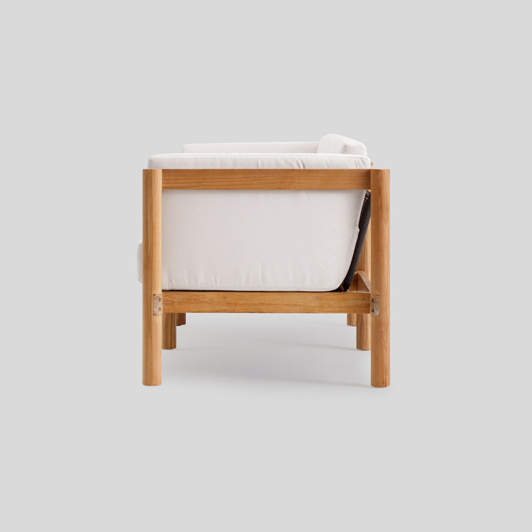 Haven Teak Outdoor Loveseat with Canvas Sunbrella Cushions