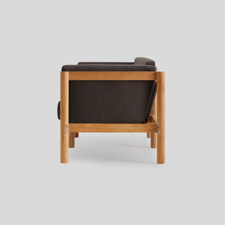 Teak Outdoor Sectional with Sunbrella Coal Cushions