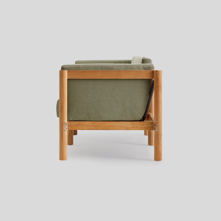 Heritage Leaf Sunbrella Cushion Teak Outdoor Sectional Sofa