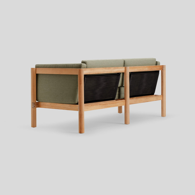 Heritage Leaf Sunbrella Cushion Teak Outdoor Sectional Sofa