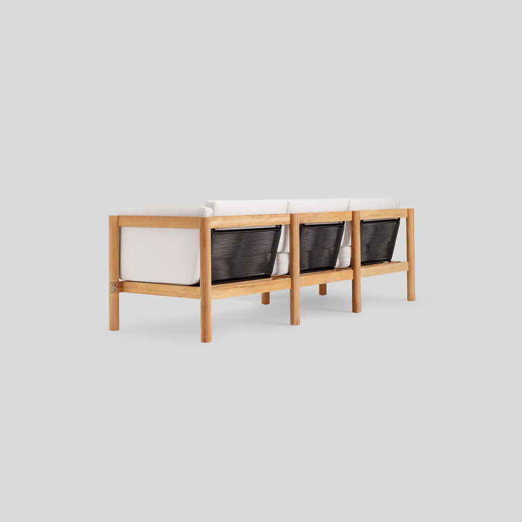 Haven 93'' Teak Outdoor Sectional Sofa with Sunbrella Cushions