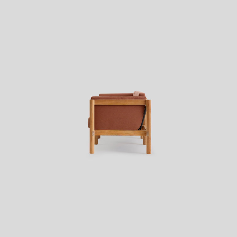 Haven Teak Outdoor Sectional with Rust Sunbrella Cushions