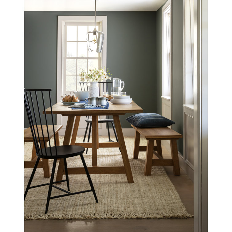 Sleek Minimalist Windsor Metal Side Chair in Black