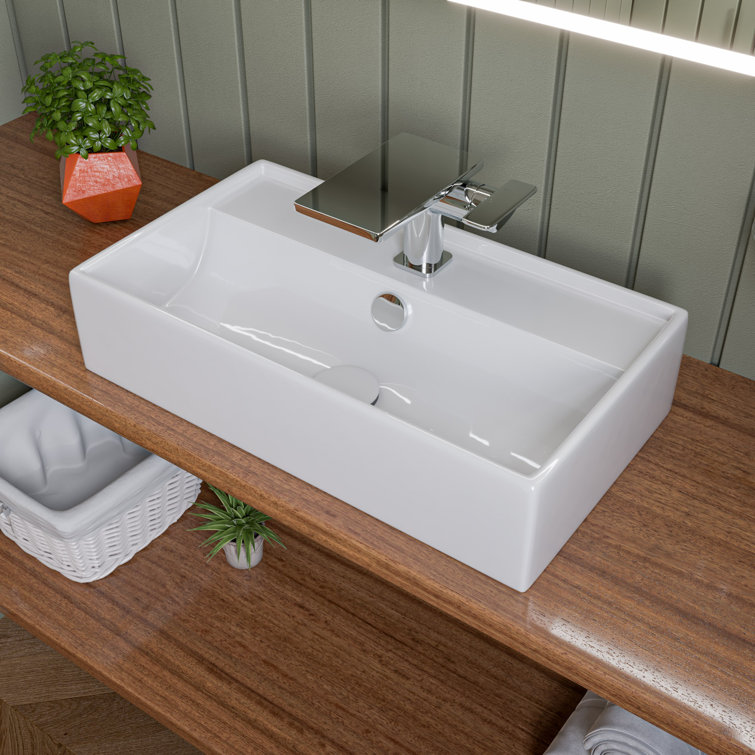 Polished Chrome Single-Lever Bathroom Faucet with Shelf Spout