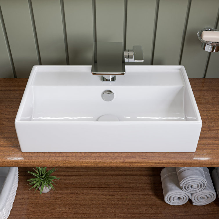 Polished Chrome Single-Lever Bathroom Faucet with Shelf Spout