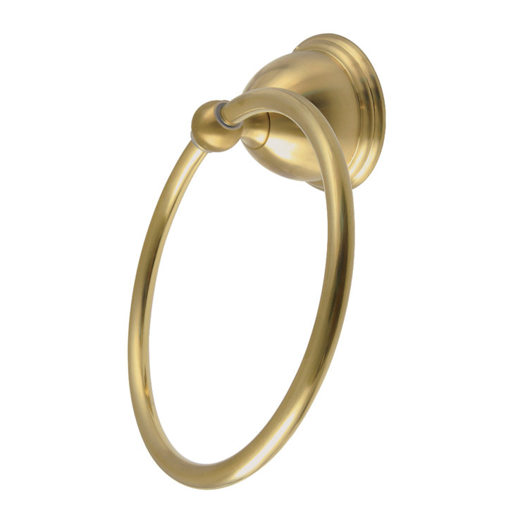 Brushed Brass 6-Inch Wall Mounted Towel Ring