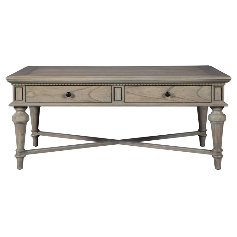 Traditional Black and Gray Rectangular Coffee Table with Storage