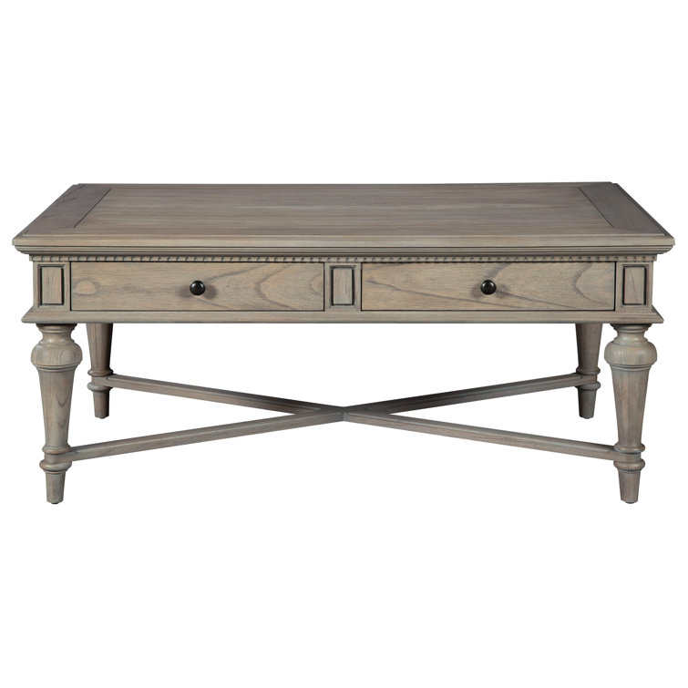Traditional Black and Gray Rectangular Coffee Table with Storage