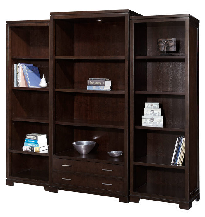 Mocha Finish Adjustable 5-Cube Wood Bookcase