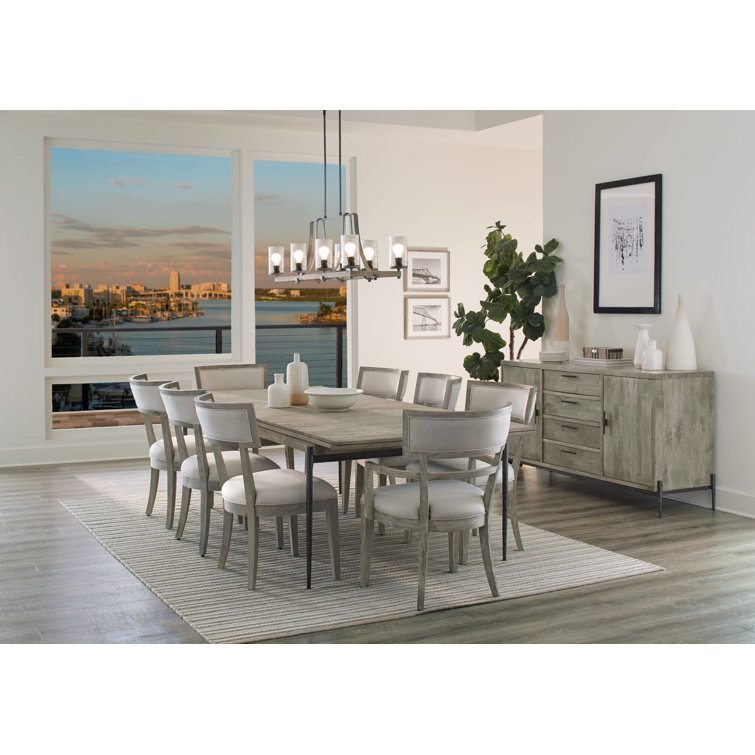 Bedford Gray Wood Accent Chair with Linen Upholstery