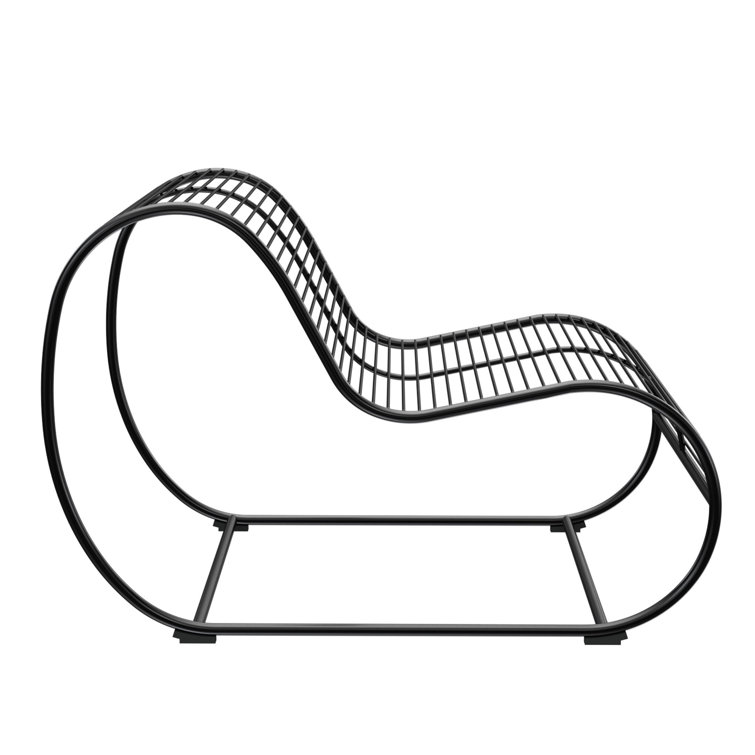 Black Weather-Resistant Wire Loop Lounge Chair