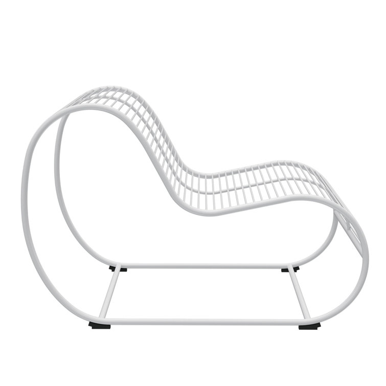 White Iron Weather Resistant Outdoor Lounge Chair