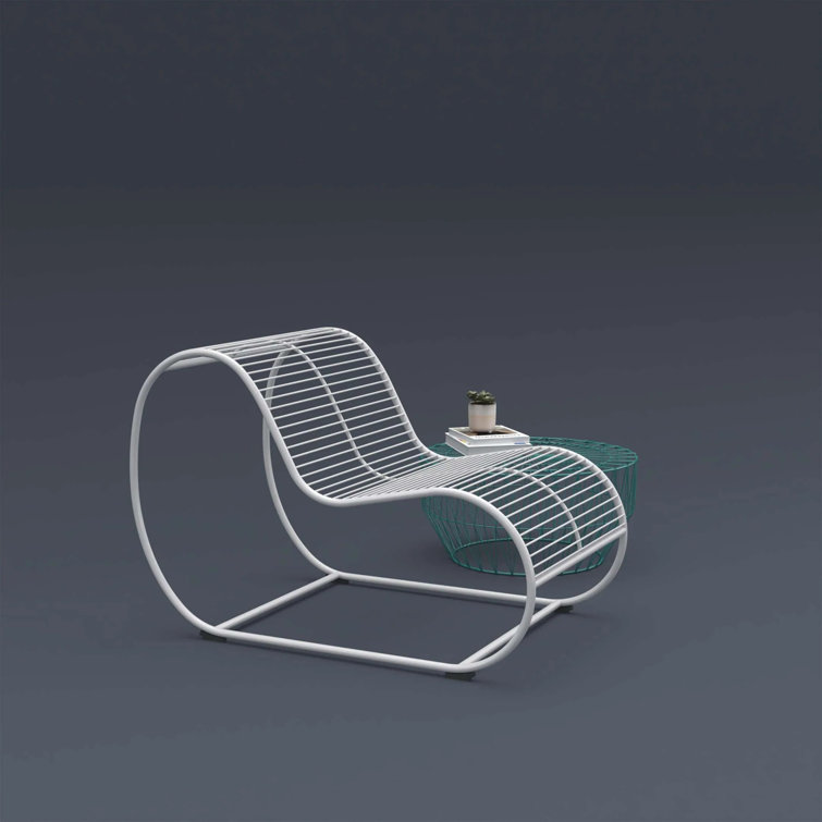 White Iron Weather Resistant Outdoor Lounge Chair