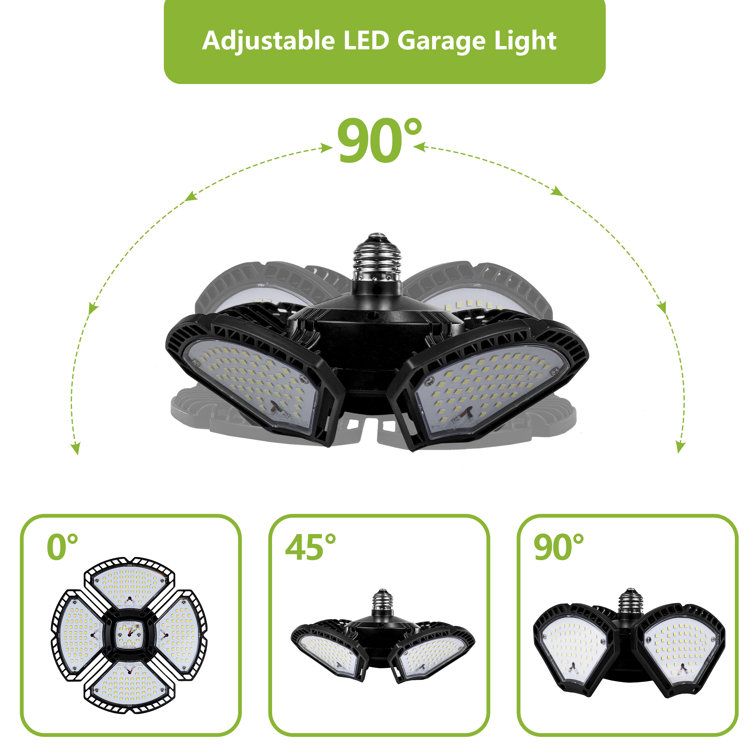 Ultra-Bright Adjustable 4-Panel LED Garage Light