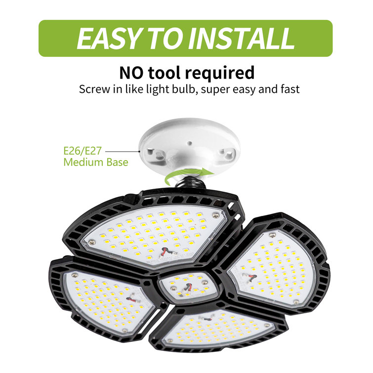 Ultra-Bright Adjustable 4-Panel LED Garage Light