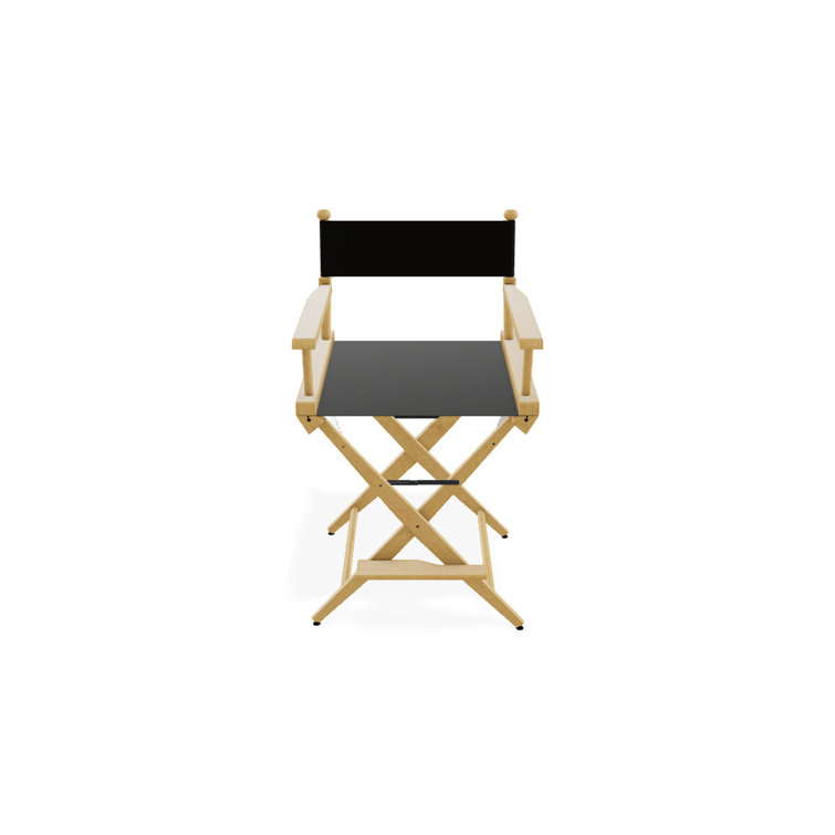 Red Canvas and Varnished Wood Folding Director Chair