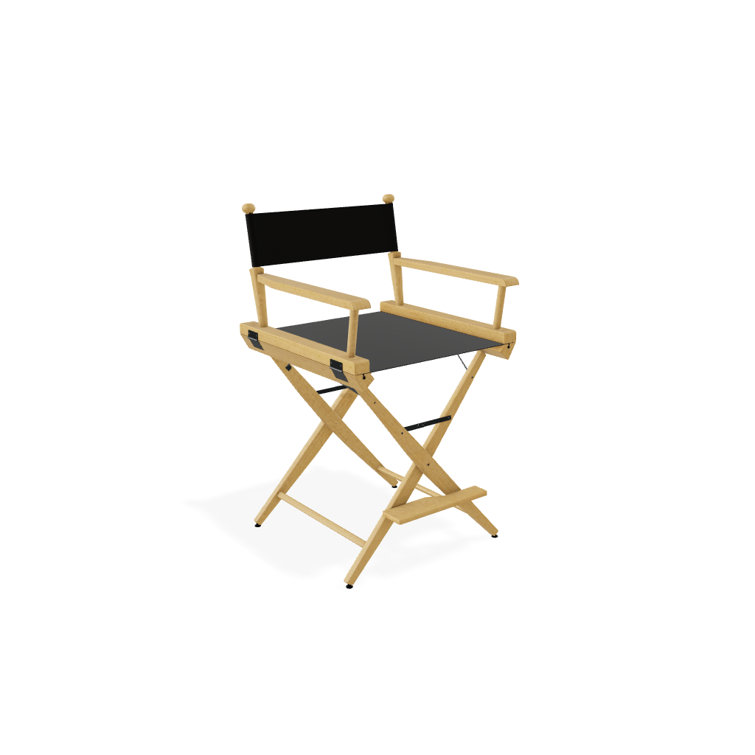 Red Canvas and Varnished Wood Folding Director Chair