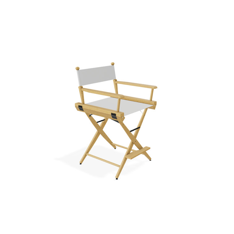 Red Canvas and Varnished Wood Folding Director Chair
