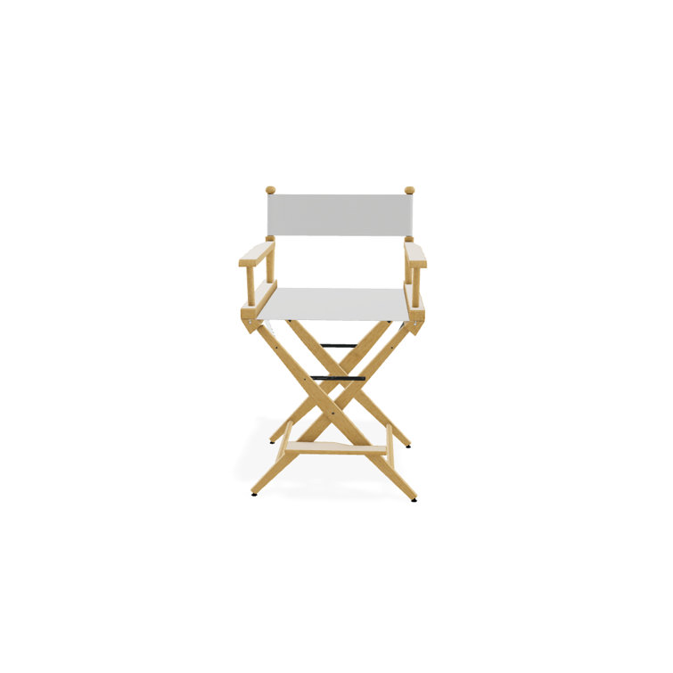 Red Canvas and Varnished Wood Folding Director Chair