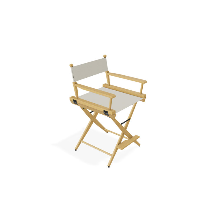 Red Canvas and Varnished Wood Folding Director Chair