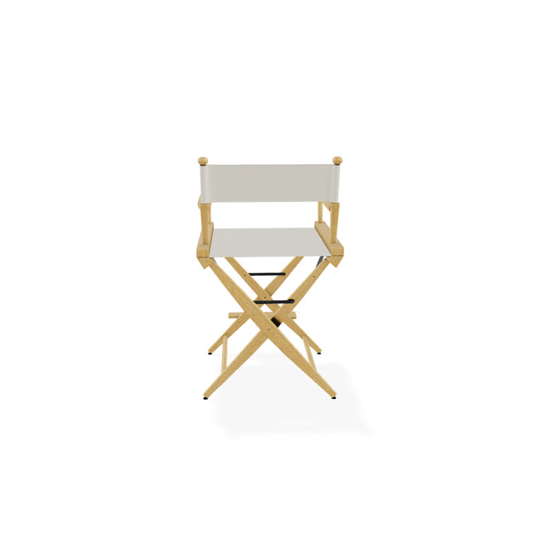 Red Canvas and Varnished Wood Folding Director Chair