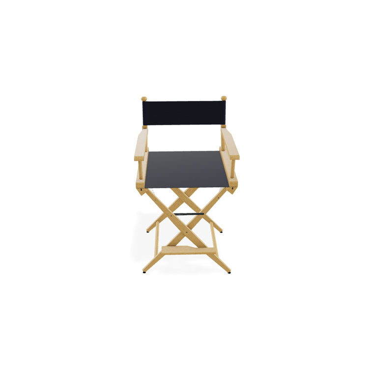 Varnish Finish Navy Fabric Folding Director Chair