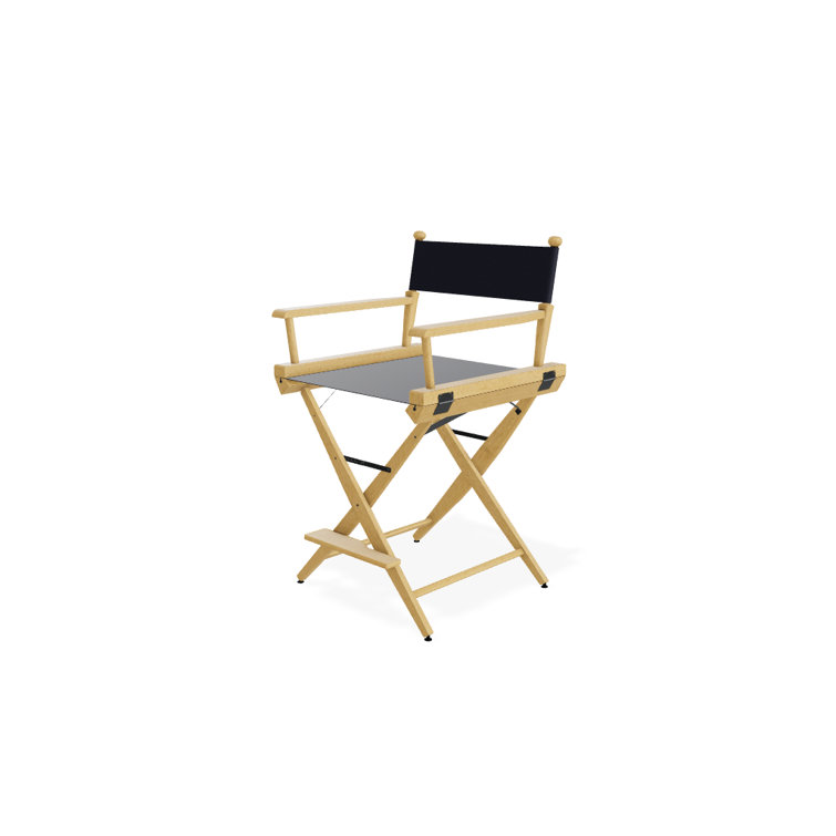 Varnish Finish Navy Fabric Folding Director Chair