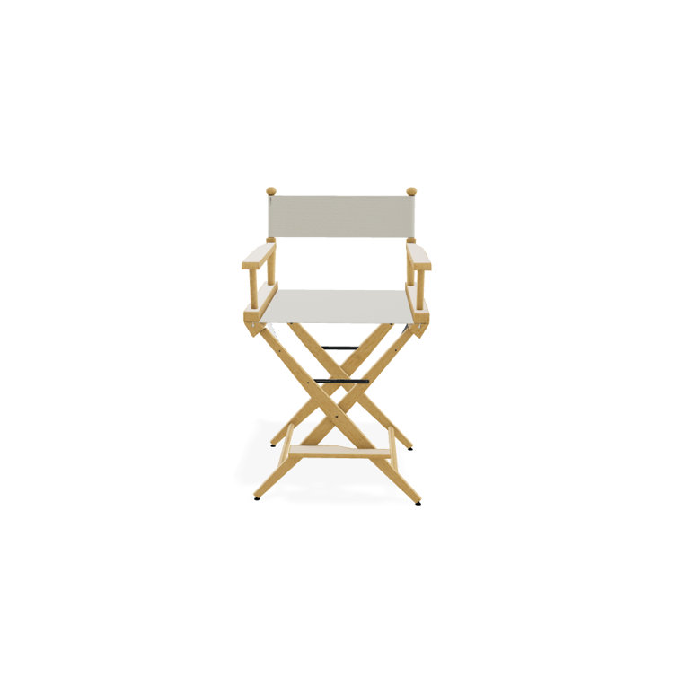 Red Canvas and Varnished Wood Folding Director Chair