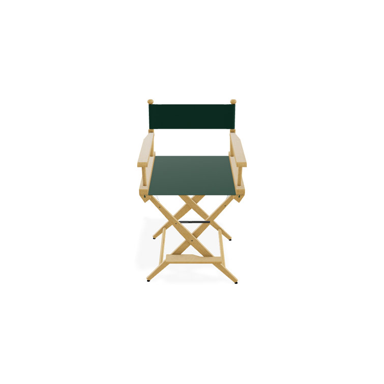 Red Canvas and Varnished Wood Folding Director Chair