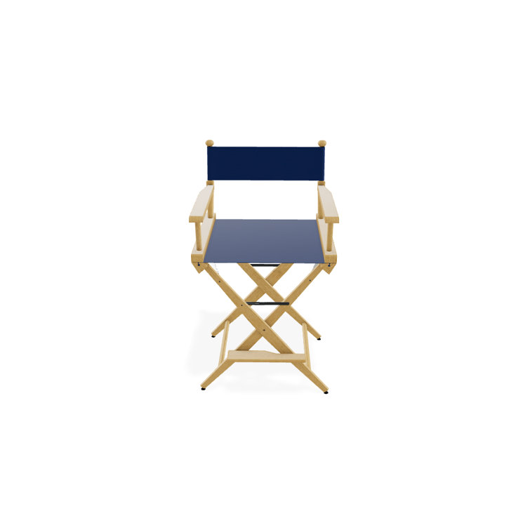 Red Canvas and Varnished Wood Folding Director Chair