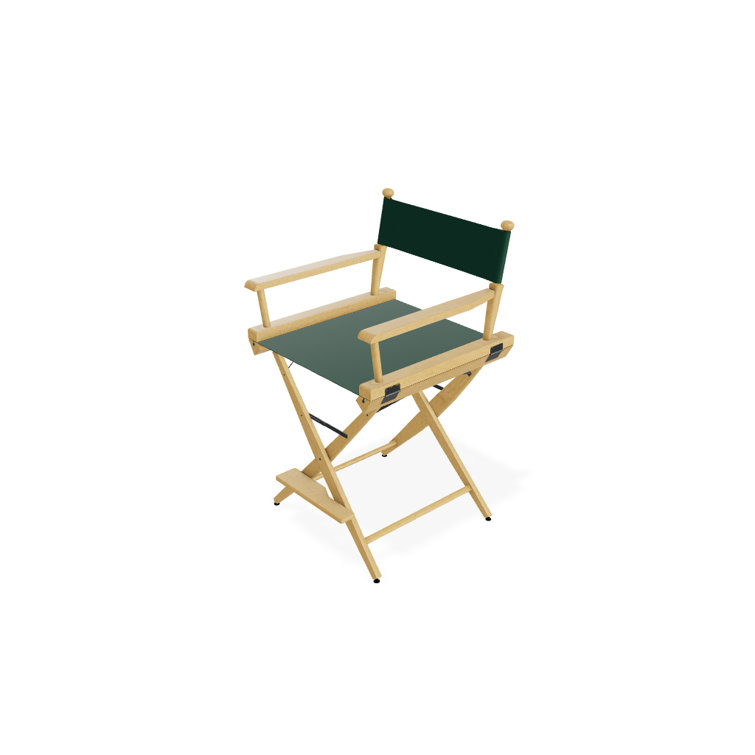 Red Canvas and Varnished Wood Folding Director Chair