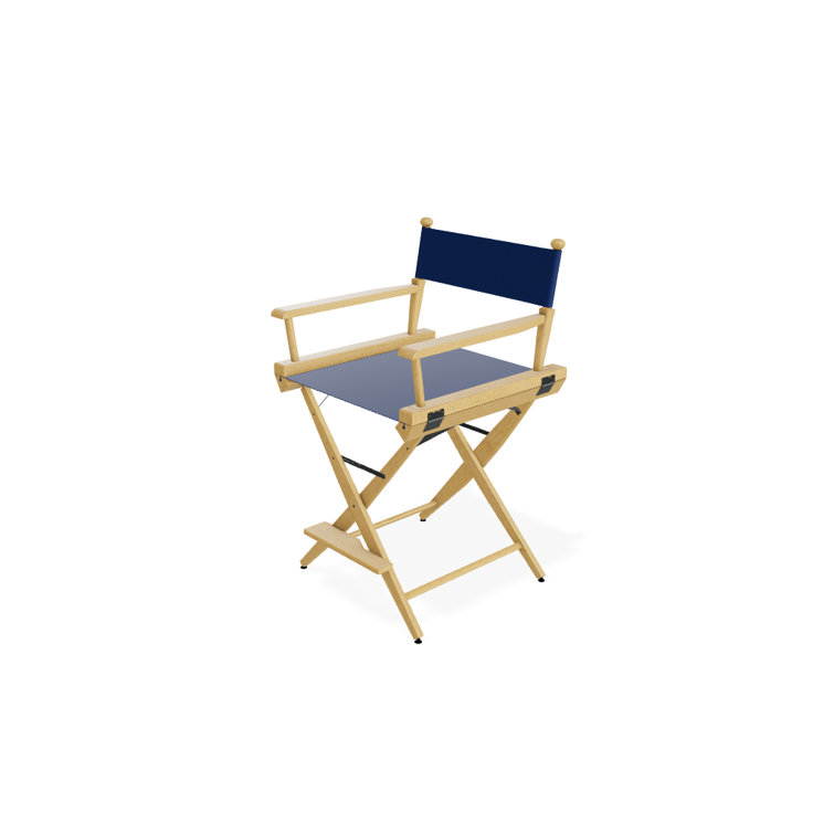 Red Canvas and Varnished Wood Folding Director Chair