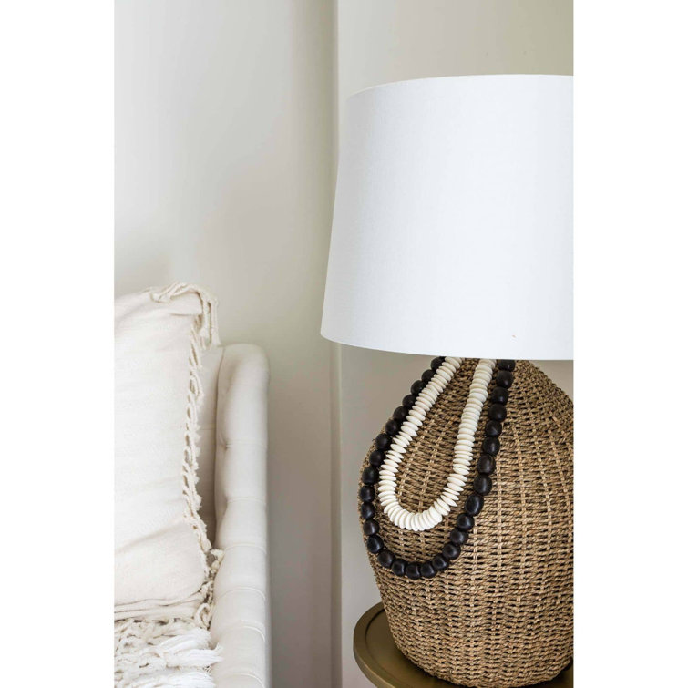 Elegant Georgian Black and Polished Brass Table Lamp with Linen Shade