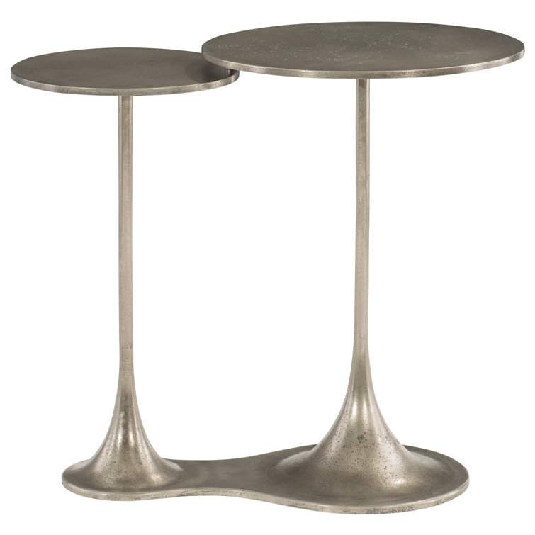 Graphite Gray Cast Aluminum Round End Table