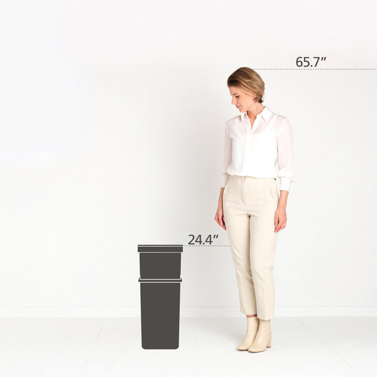 Dark Gray 10.6 Gallon Plastic Recycling Bin with Lid