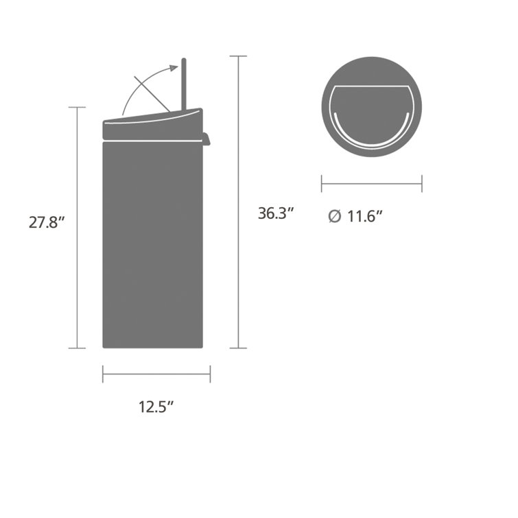 White Stainless Steel 30L Fingerprint Resistant Round Bin
