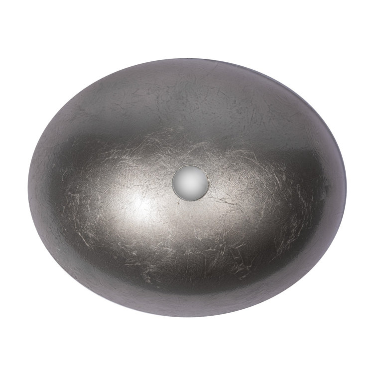 Champagne Gold Oval Above-Counter Glass Vessel Sink