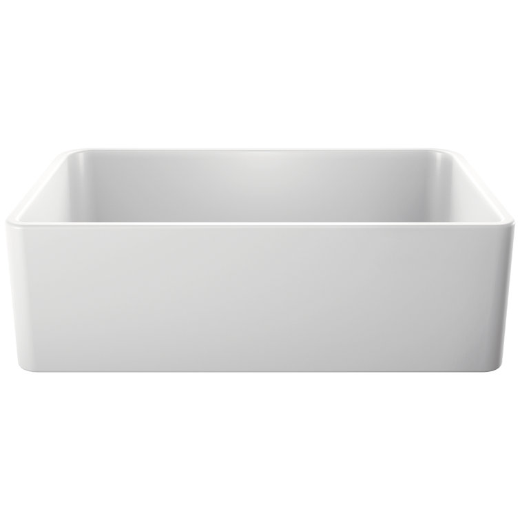 Cerana 33" White Fireclay Single Bowl Farmhouse Sink