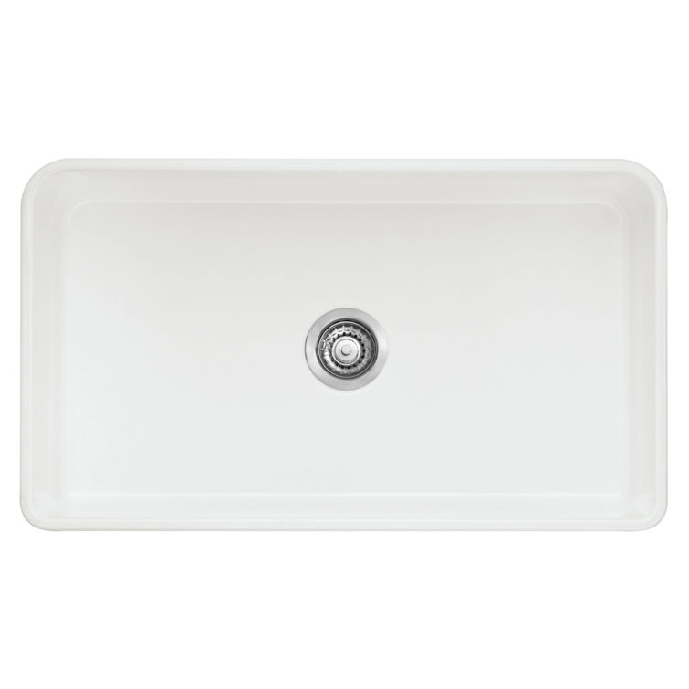 Cerana 33" White Fireclay Single Bowl Farmhouse Sink