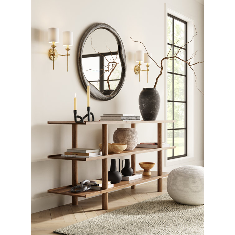 Alora Black Round Wall Mirror with Organic Aluminum Frame