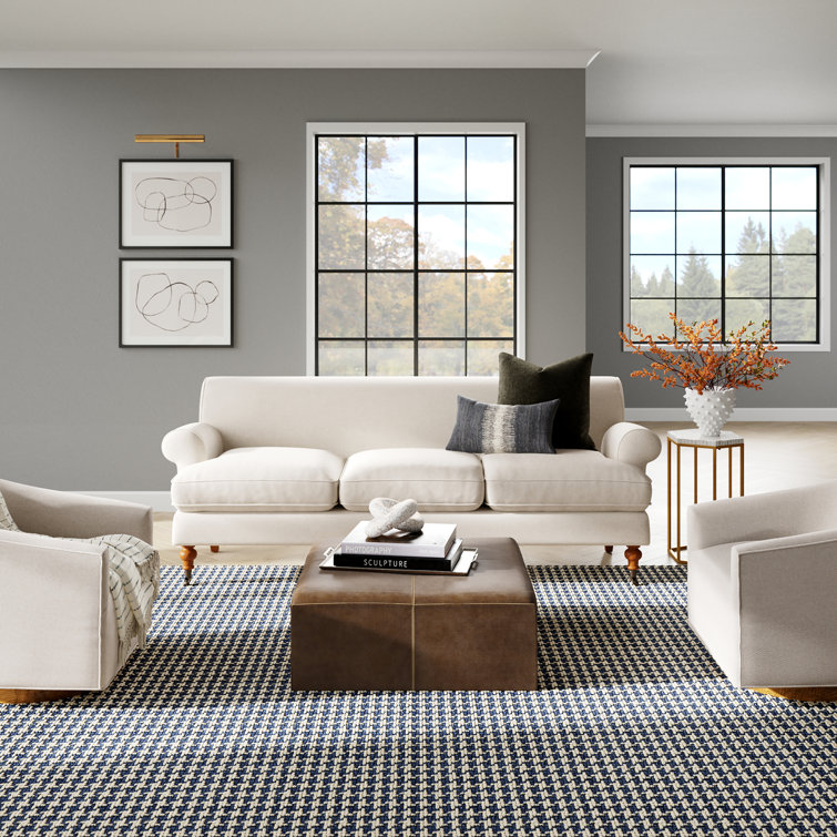 Alana Light Beige Linen Upholstered Lawson Sofa with Removable Cushions