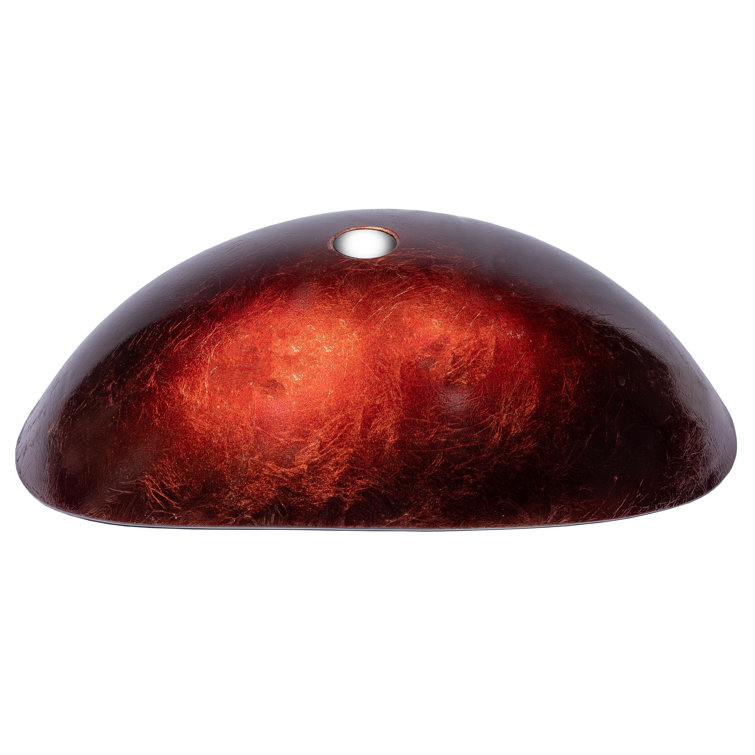 Red Copper Textured Glass Oval Vessel Sink