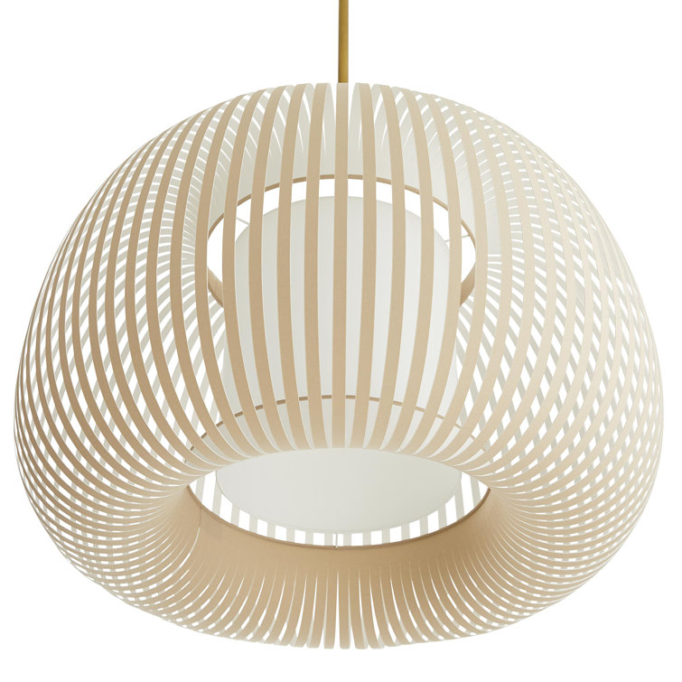 Antique Brass Drum Pendant with Beige Microfiber Shade