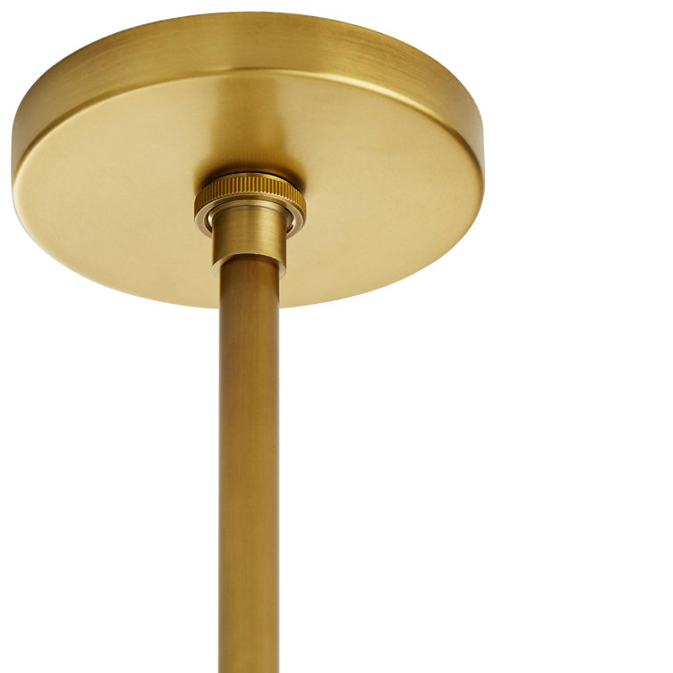 Antique Brass Drum Pendant with Beige Microfiber Shade