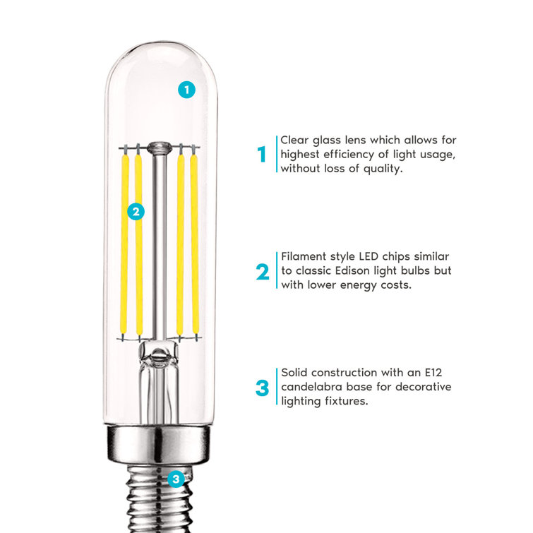 Bright White Dimmable LED Candelabra Light Bulbs 6-Pack