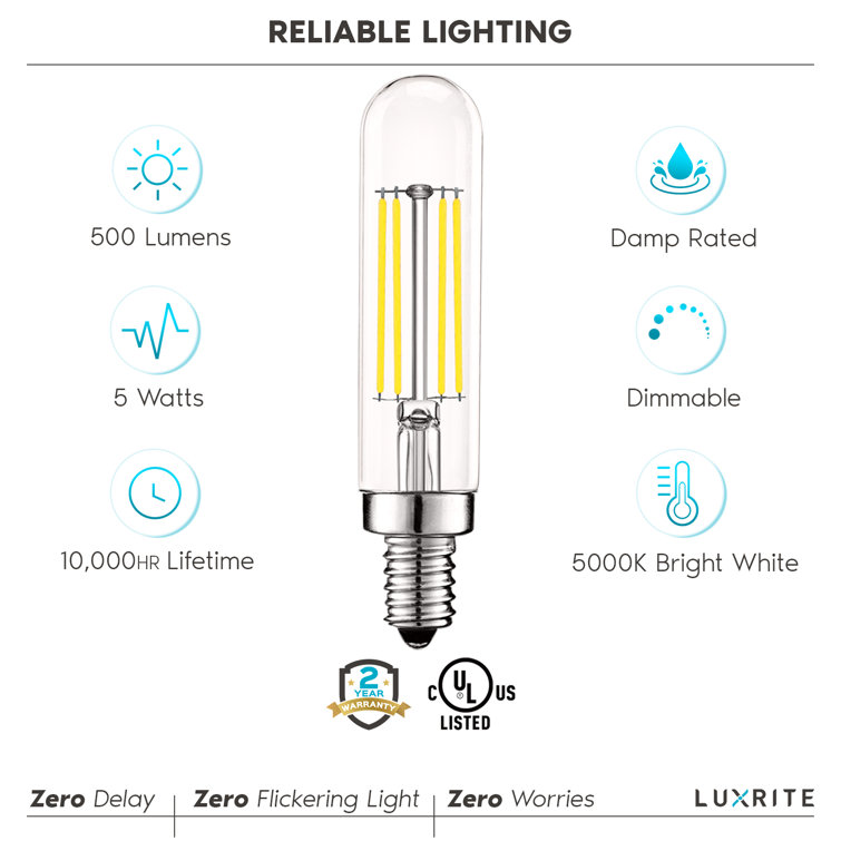 Bright White Dimmable LED Candelabra Light Bulbs 6-Pack