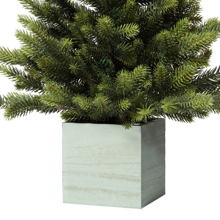 2.5' Prelit Potted Fir Christmas Tree with Warm LED Lights