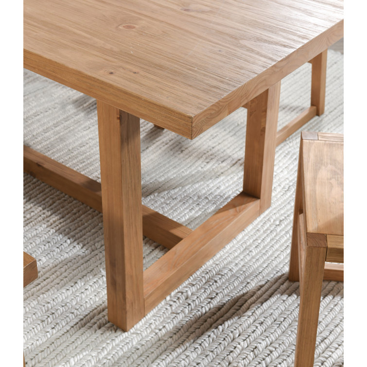 Natural Wood Transitional 70" Rectangle Dining Table