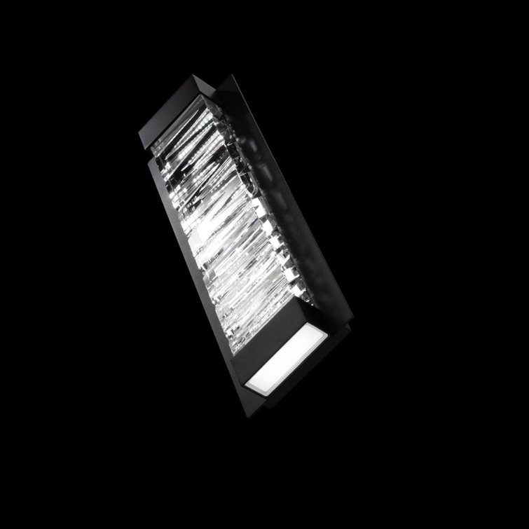 Black Crystal LED Wall Sconce with Integrated Dimmable Light