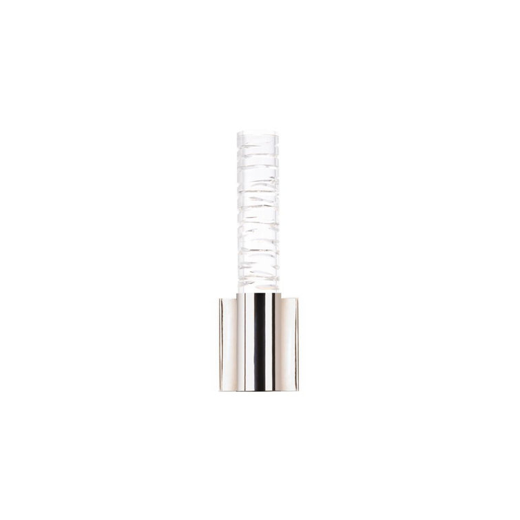 Polished Nickel LED Wall Sconce with Crystal Design